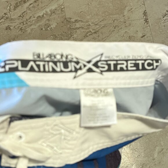 Billabong Recycler Series Platinum Stretch Blue White Striped Board Shorts Swim - Picture 7 of 8